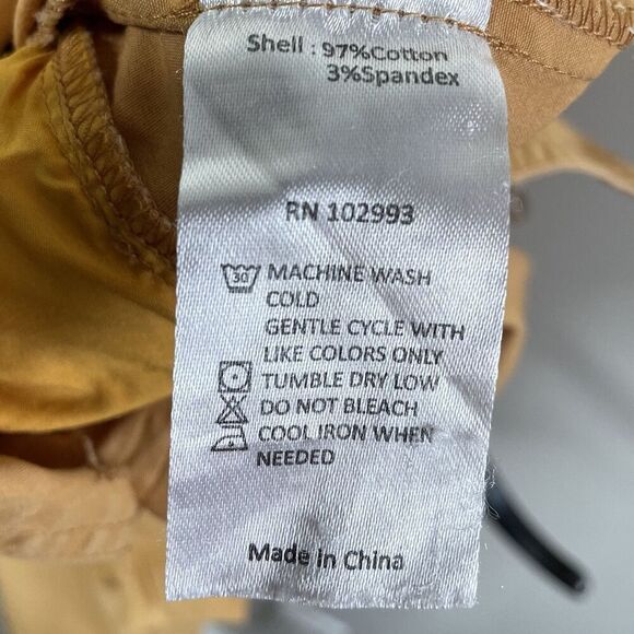 THAKOON Khaki Jumpsuit Women 4 Sleeveless Button Front Orange Cotton Blend - Picture 16 of 16